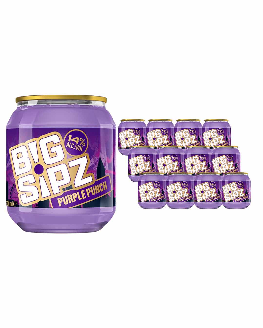 Big Sipz Purple Punch Cocktail Multipack, 12 x 200 ml