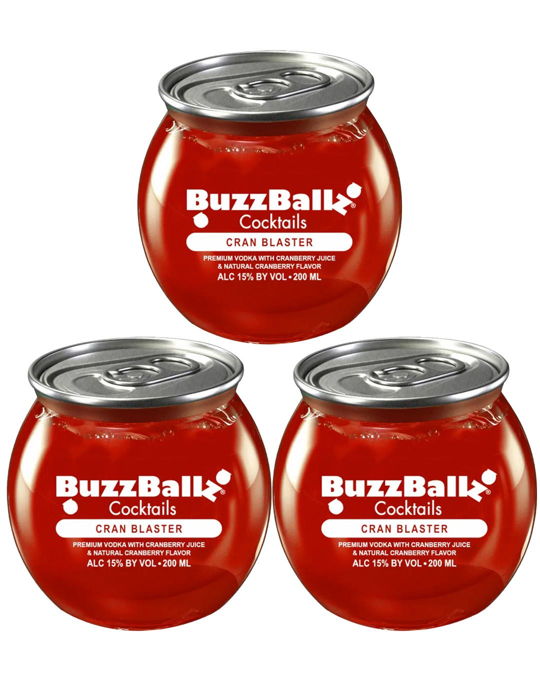 BuzzBallz Cran Blaster Cocktail, 3 x 200 ml