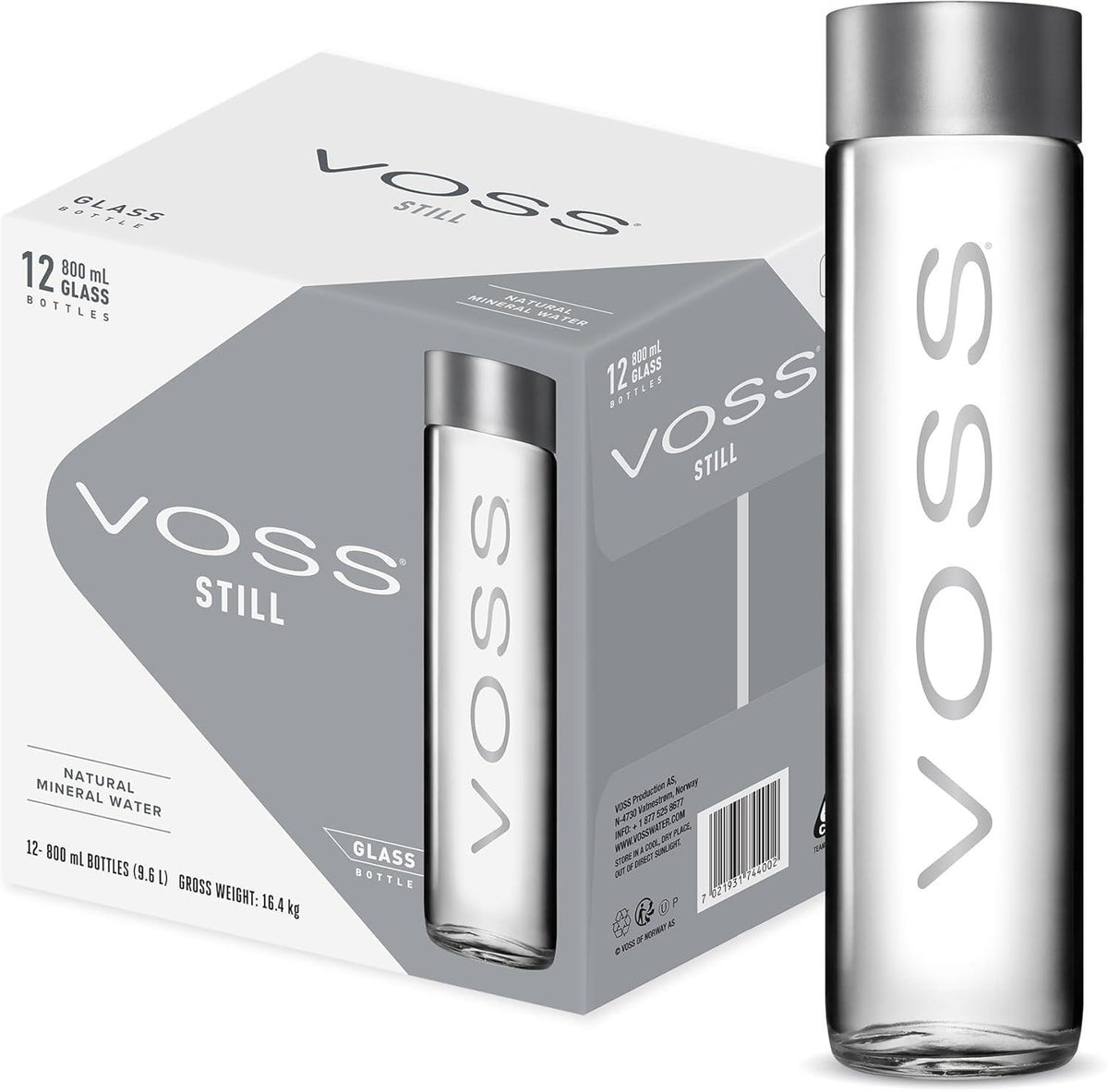Voss Still Water Glass Bottle Multipack, 12 x 800 ml