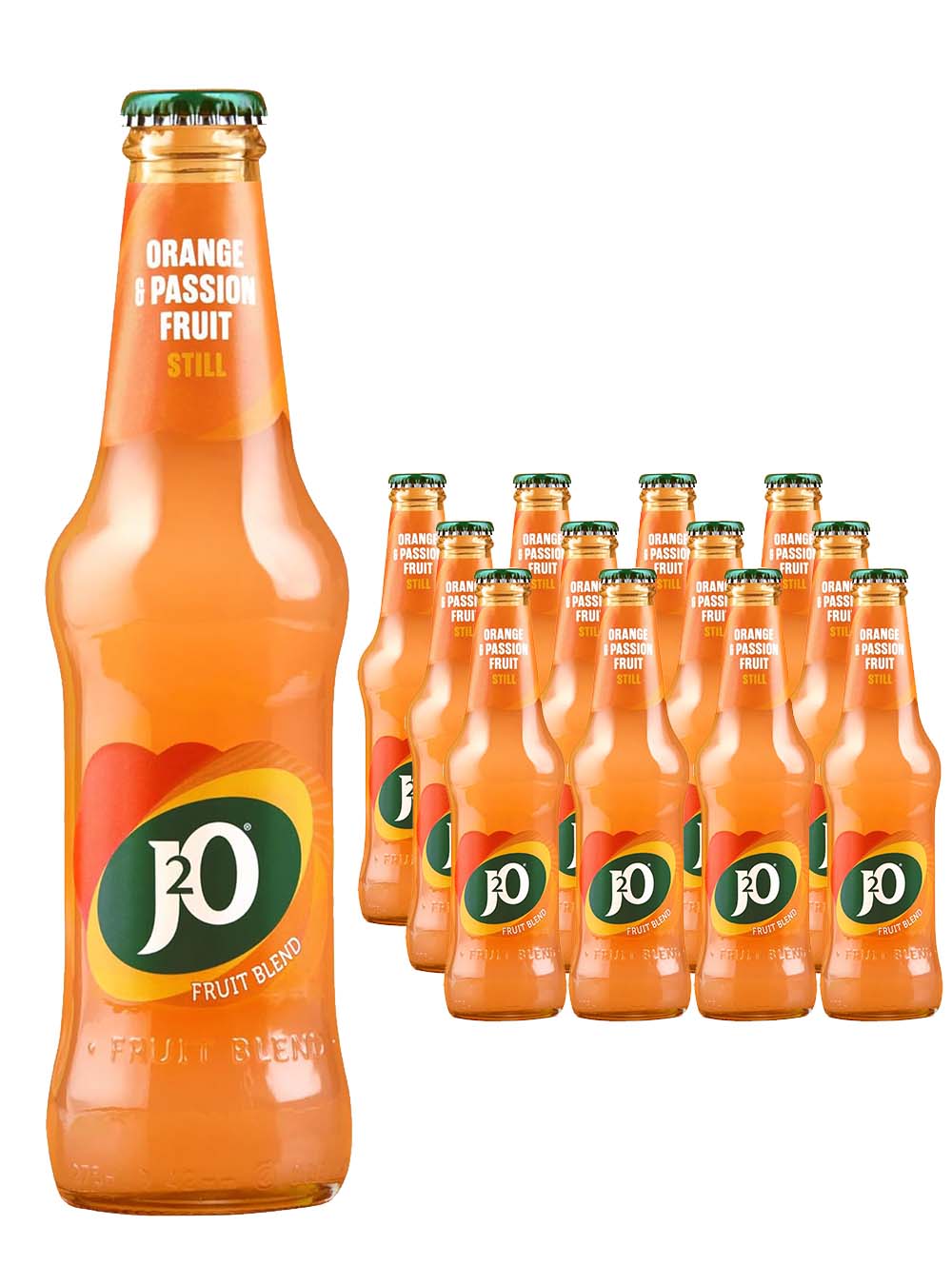 J2O Orange & Passion Fruit Glass Bottle Multipack, 12 x 275 ml