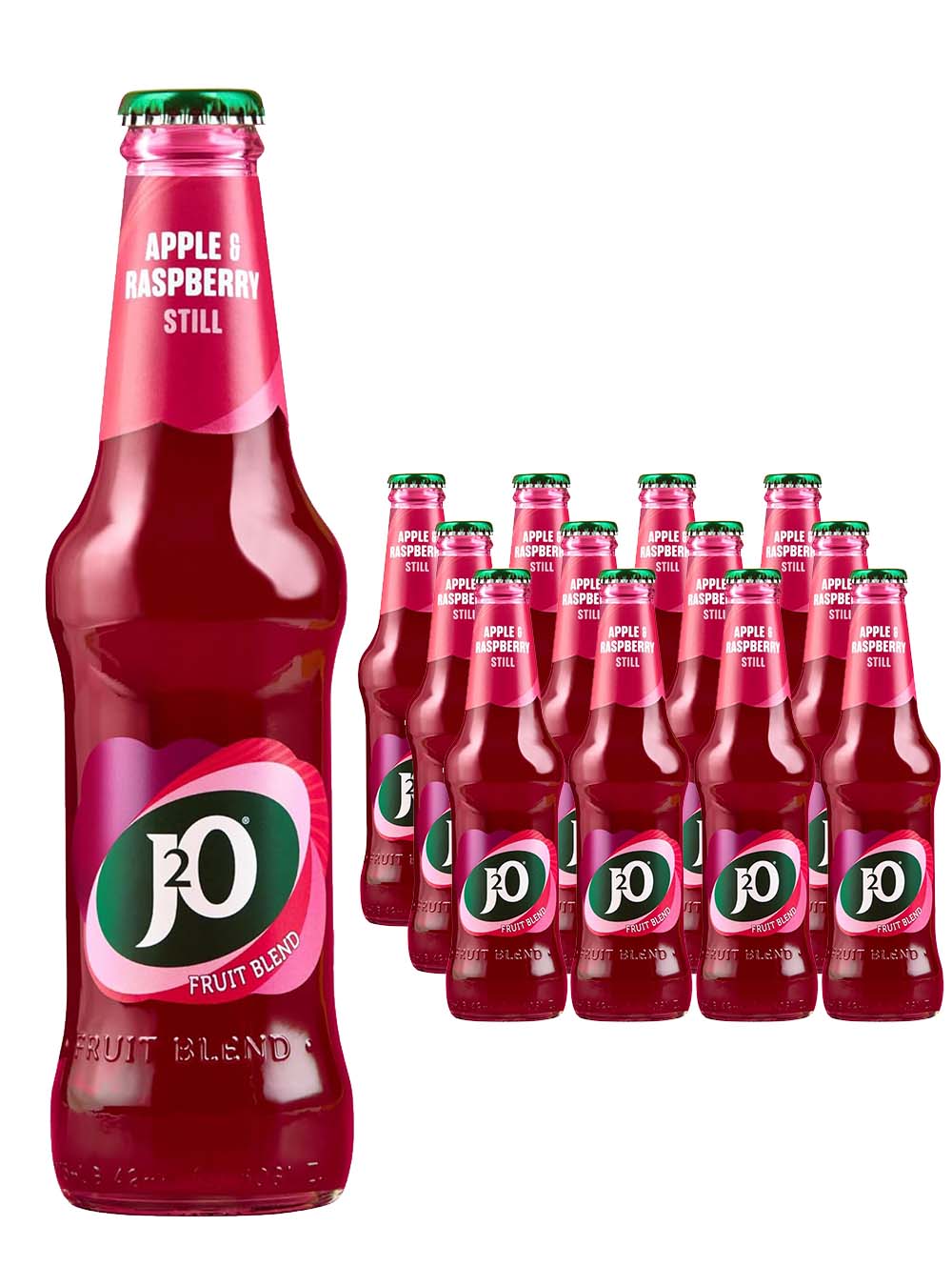 J2O Apple & Raspberry Glass Bottle Multipack, 12 x 275 ml
