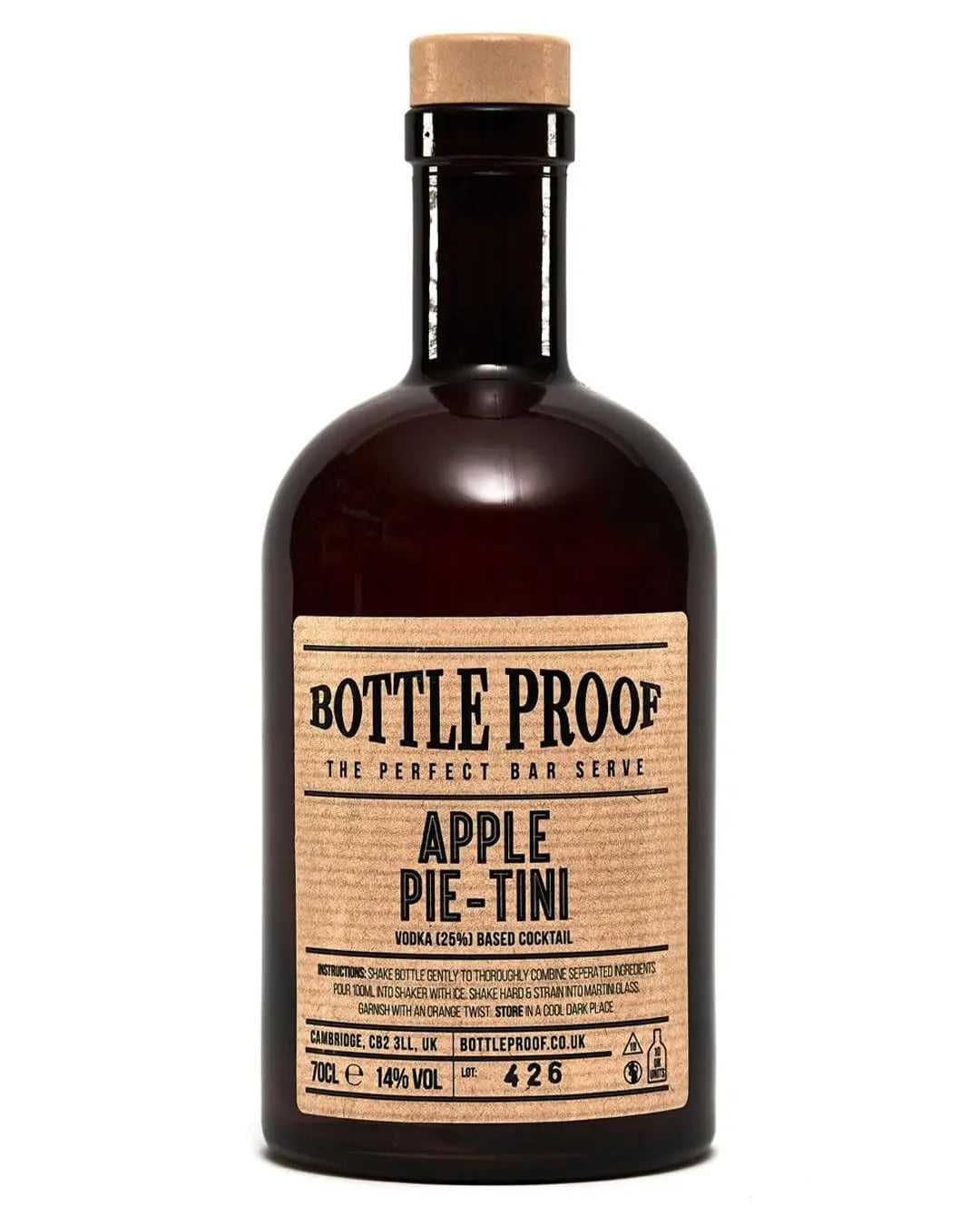 Apple Pie-Tini, Bottleproof Cocktails, 70 cl Ready Made Cocktails