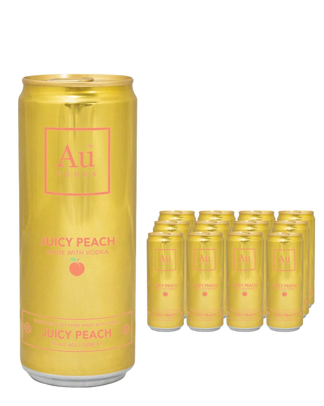 Au Juicy Peach Premixed Drink Can Multipack, 12 x 330 ml spirits