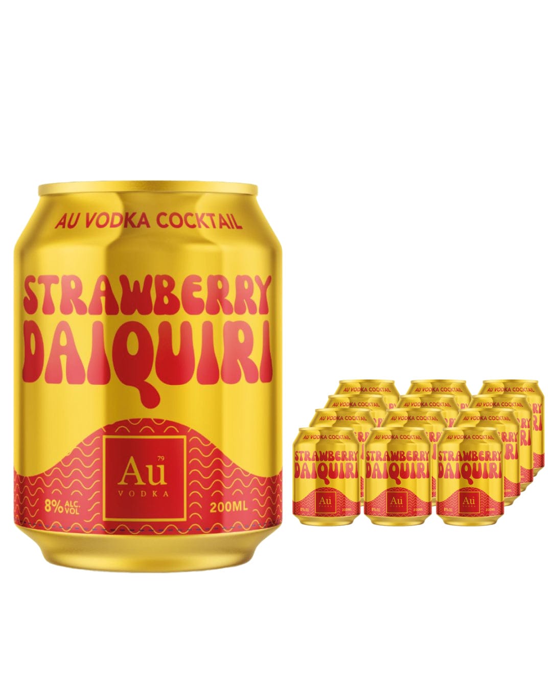 Au Vodka Strawberry Daiquiri Premixed Drink Multipack, 12 x 200 ml Ready Made Cocktails