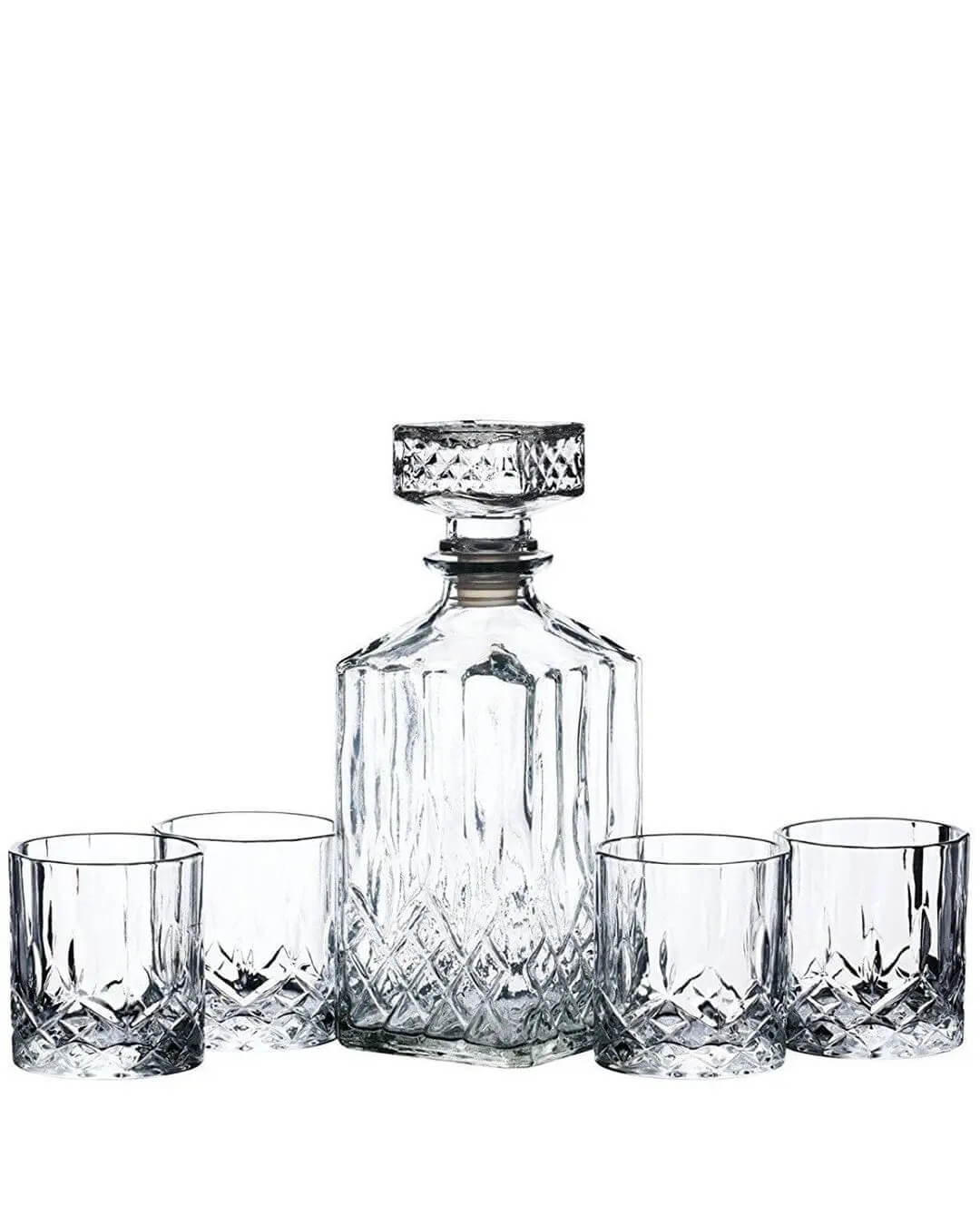 BarCraft Cut Glass Effect Decanter Set Tableware 5028250717511