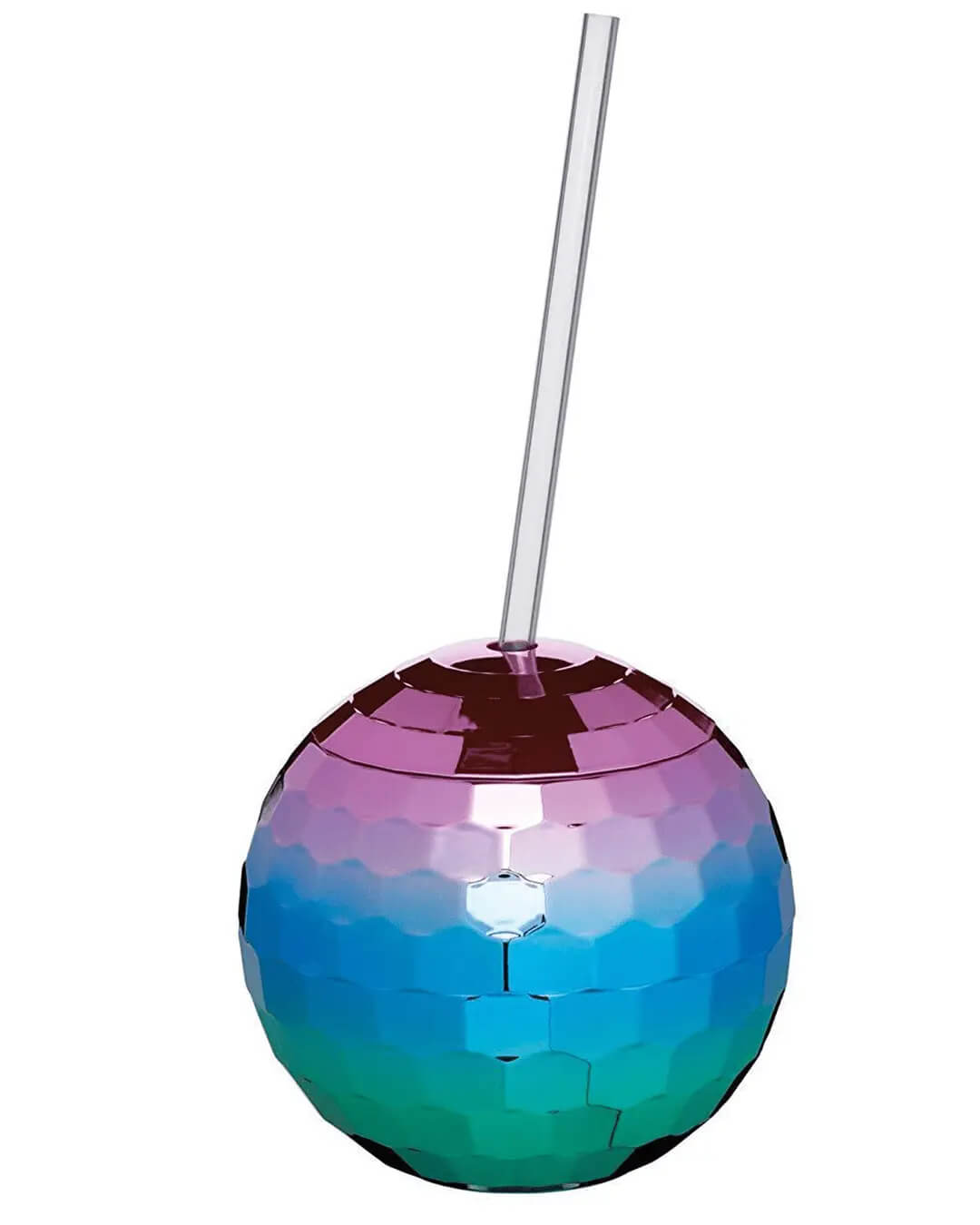 BarCraft Rainbow Disco Drinks Jar With Straw Tableware 5028250771926