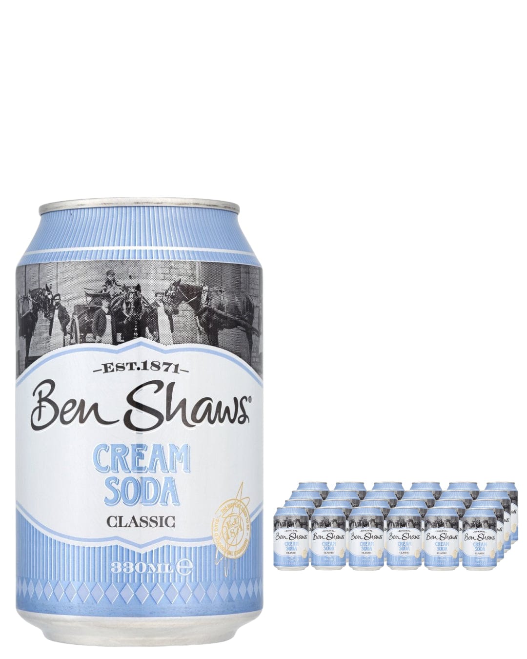 Ben Shaws Cream Soda Can Multipack, 24 x 330 ml Soft Drinks & Mixers