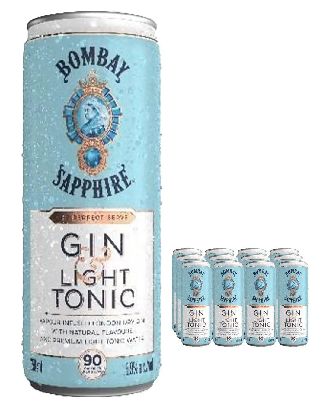 Bombay Sapphire Gin & Light Tonic Premixed Cocktail Can, 250 ml Ready Made Cocktails