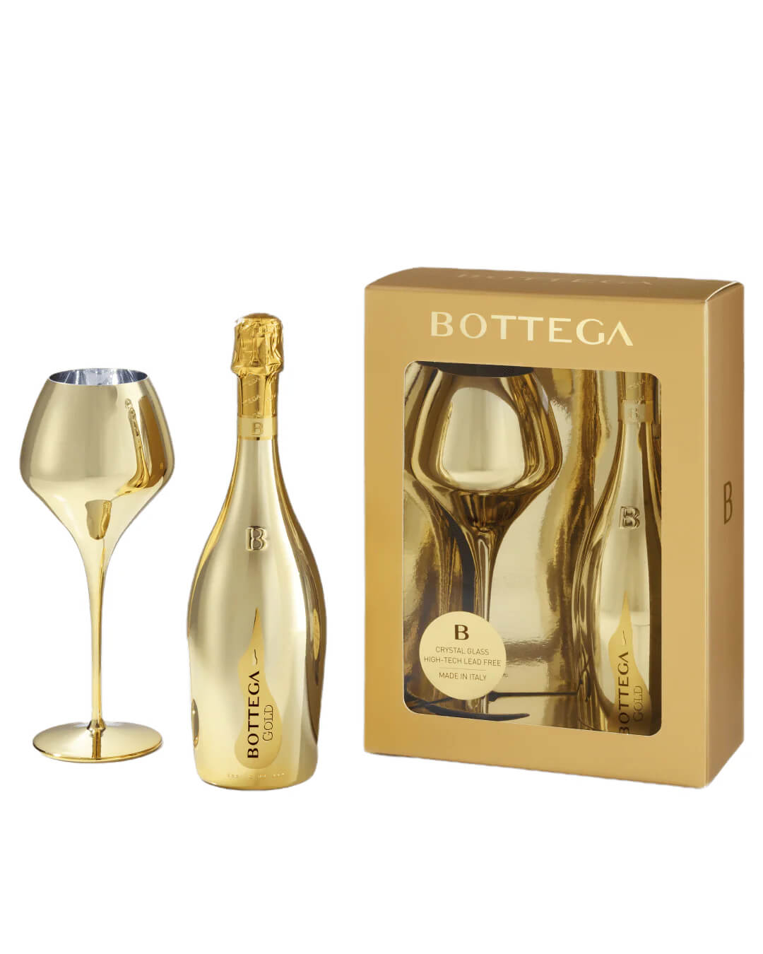 Bottega Confezione Gold and Magnifico Gold Glass Prosecco, 75 cl Champagne & Sparkling
