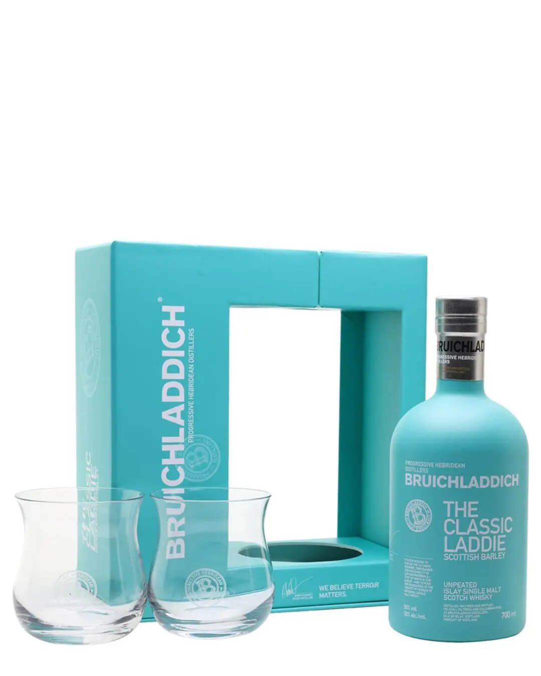 Bruichladdich The Classic Laddie Gift Pack with 2 Glasses, 70 cl Whisky 5055807414289