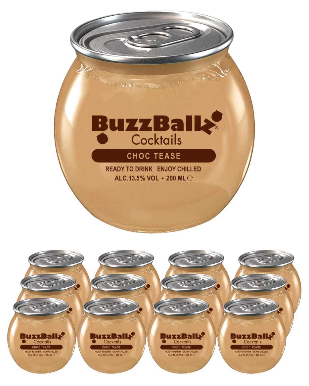 BuzzBallz Choc Tease Cocktail Multipack, 12 x 200 ml Ready Made Cocktails 850035474129