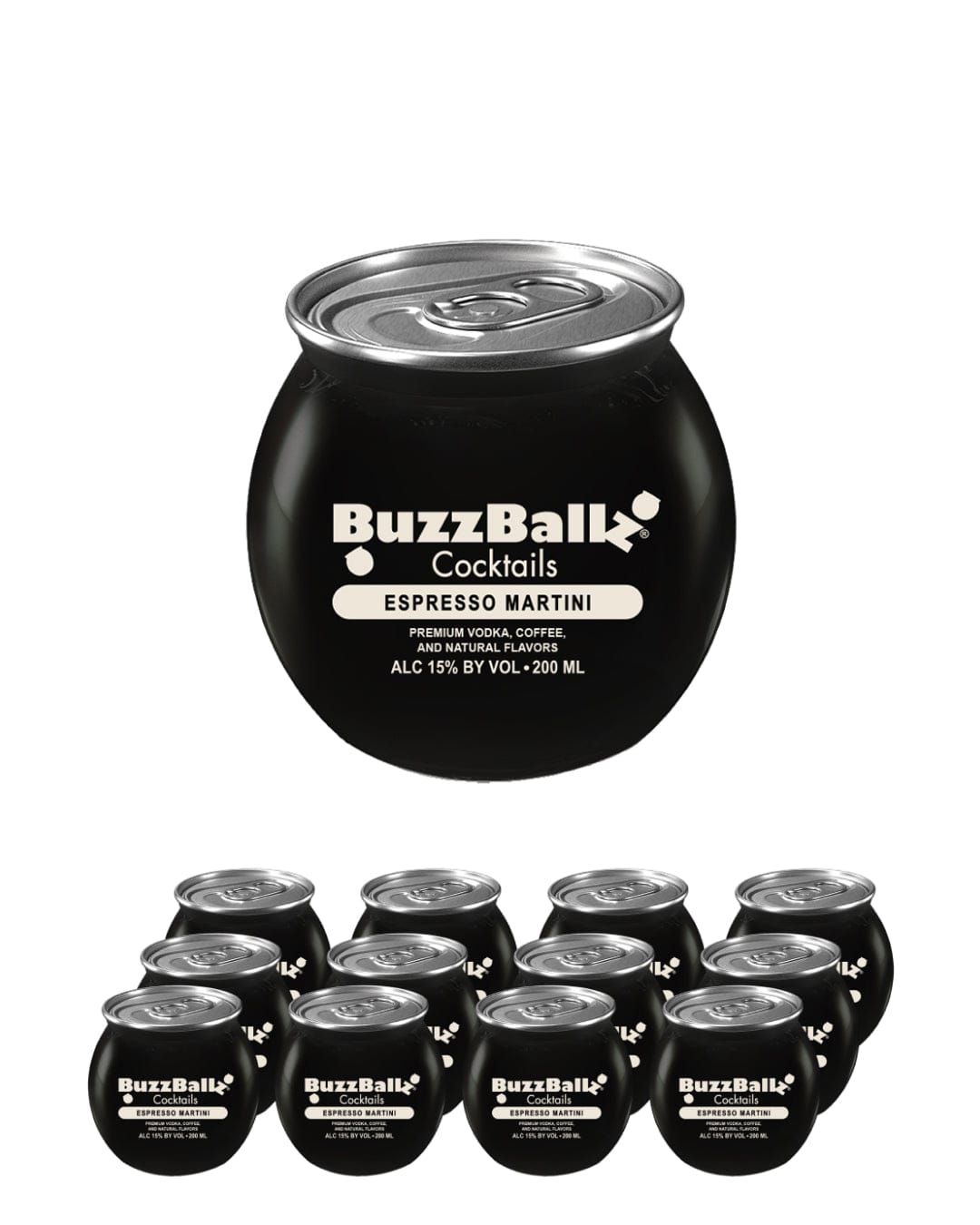BuzzBallz Espresso Martini Cocktail Multipack, 12 x 200 ml Ready Made Cocktails 850035474068