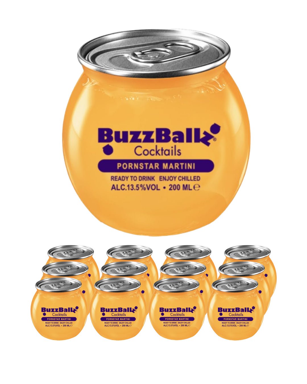 BuzzBallz Pornstar Martini Cocktail Multipack, 12 x 200 ml spirits
