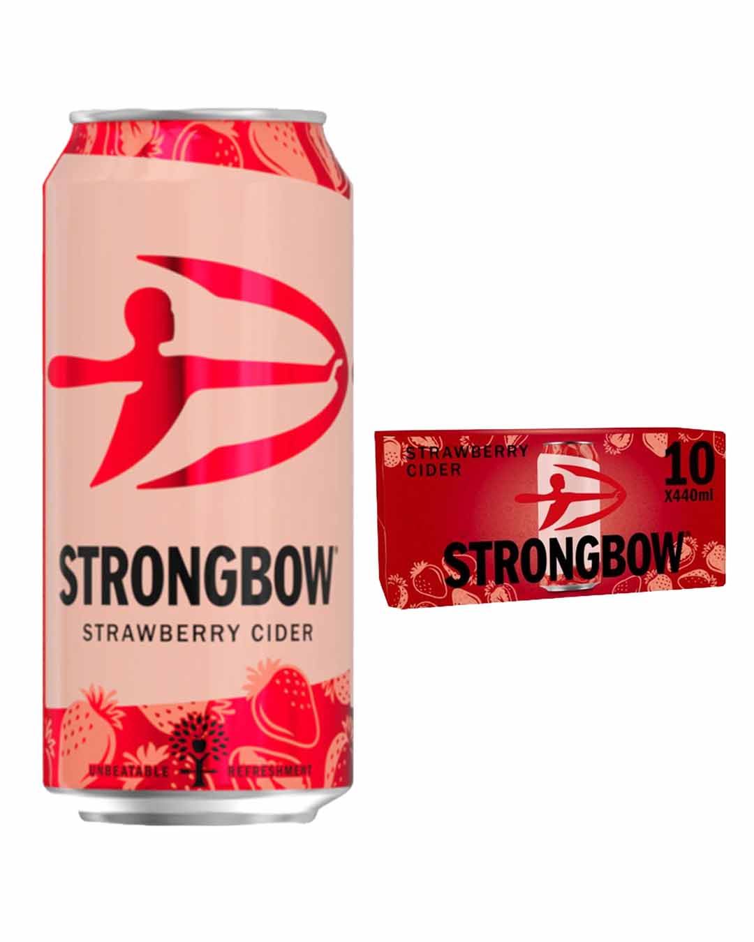 Strongbow Strawberry Cider Cans Multipack, 10 x 440 ml