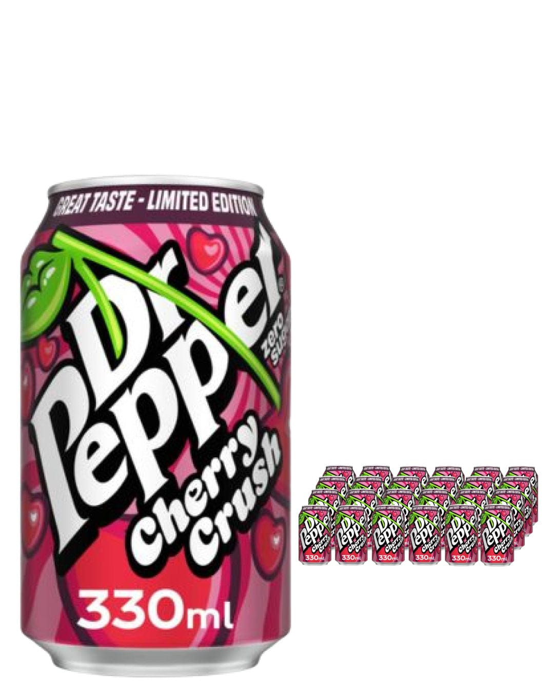 Dr Pepper Zero Cherry Crush Can Multipack, 24 x 330 ml Soft Drinks & Mixers