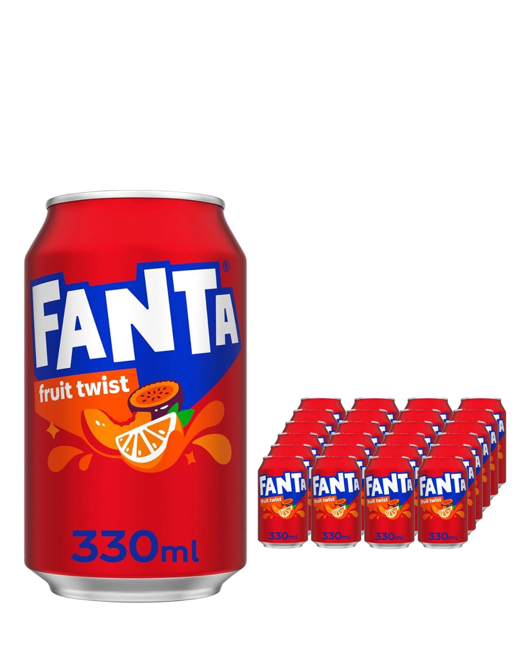 Fanta Fruit Twist Can Multipack, 24 x 330 ml Soft Drinks & Mixers