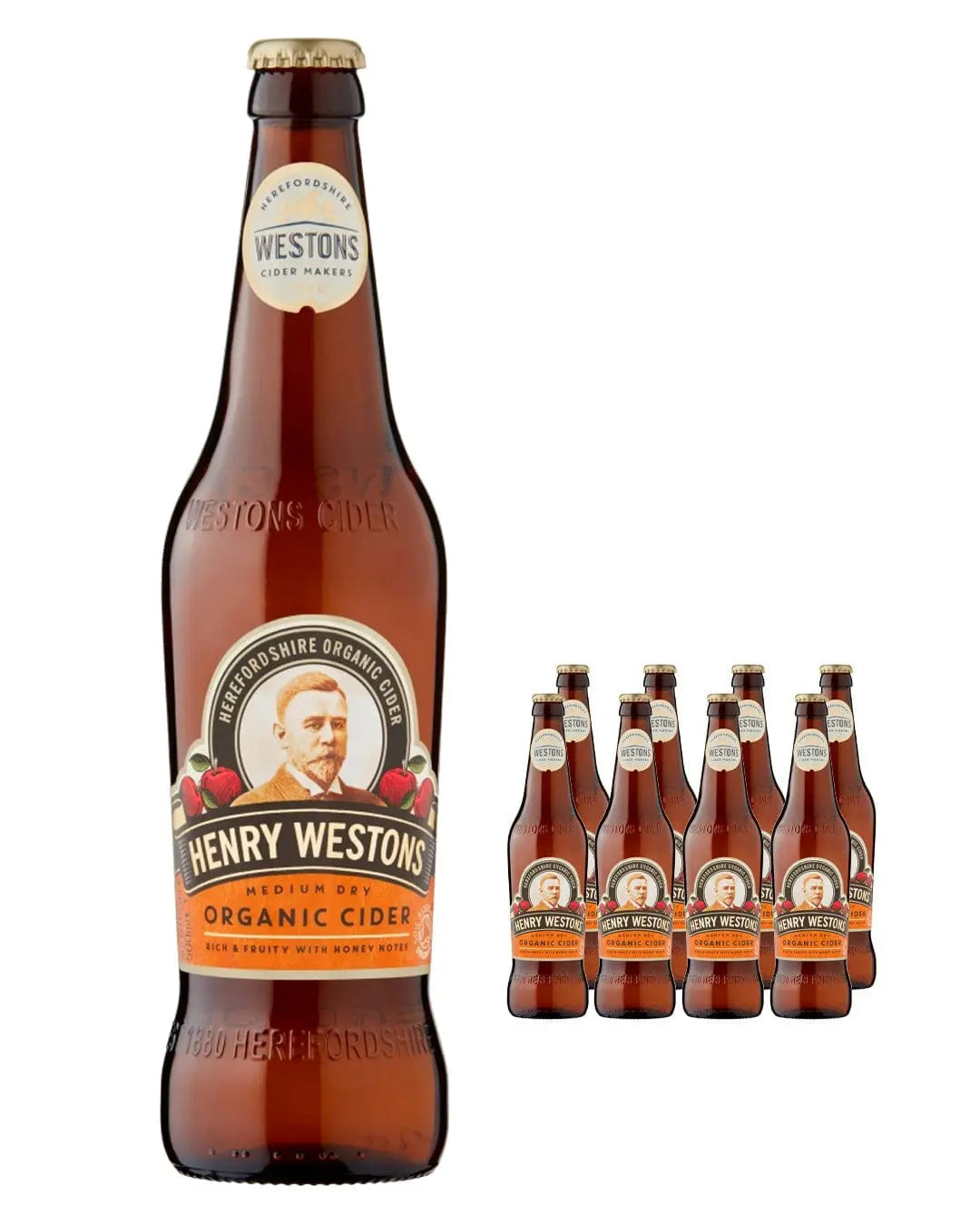 Henry Westons Organic Medium Dry Cider Multipack, 8 x 500 ml Cider