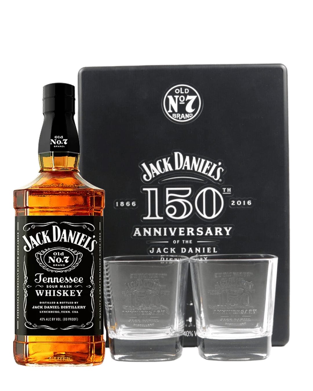 Jack Daniel's 150th Anniversary Tennessee Whiskey Rock Glass Gift Set, 70 cl Whisky 5099873008294