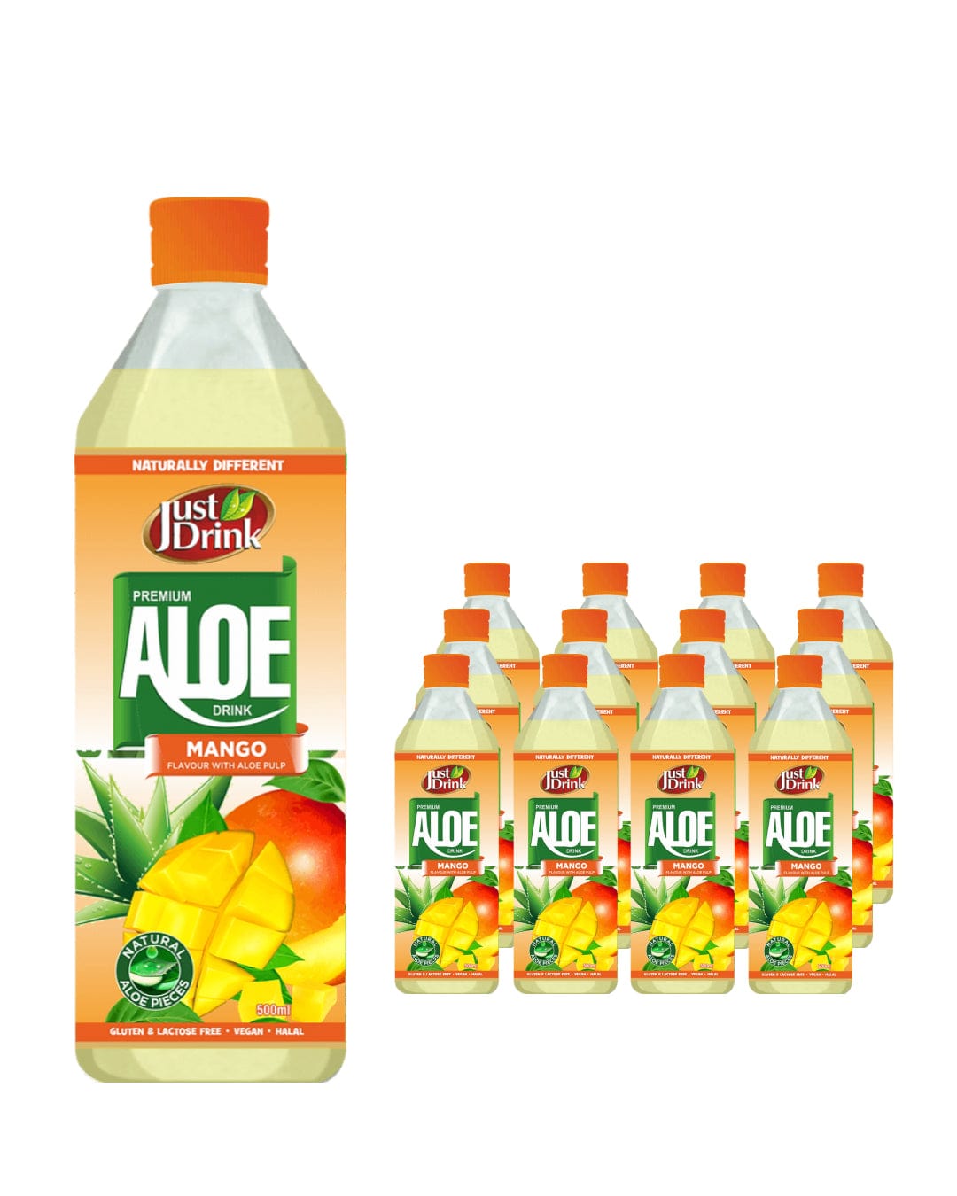 Just Drink Aloe Drink Mango Multipack, 12 x 500 ml Soft Drinks & Mixers