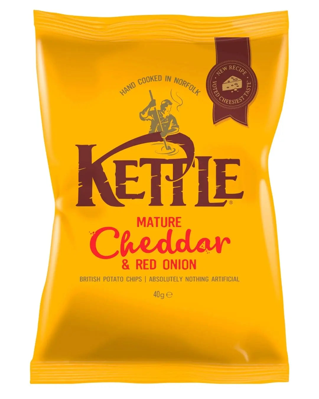 Kettle Chips Cheddar Cheese & Onion, 40 g, Snacks