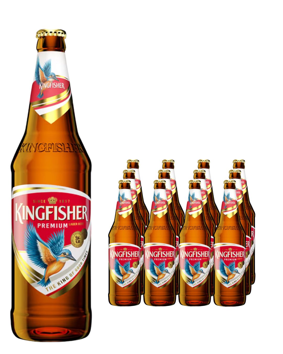 Kingfisher Premium Lager Beer Bottle Multipack, 12 x 650 ml Beer 5056225900774