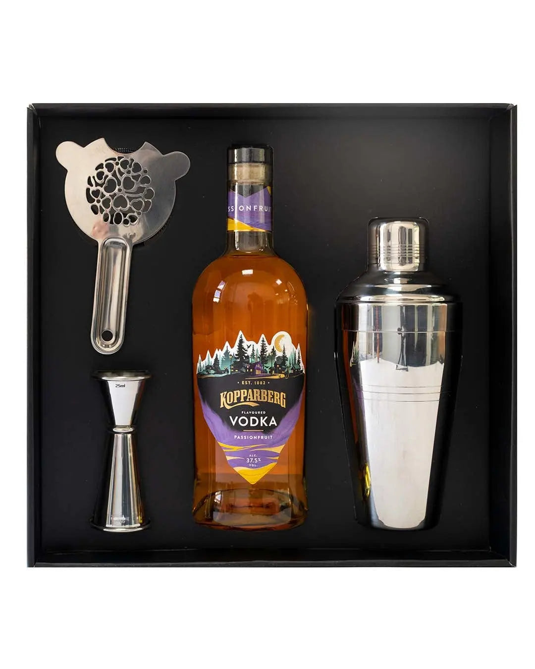 Kopparberg Passion Fruit Vodka, 70 cl & 3 Piece Cocktail Gift Box Vodka