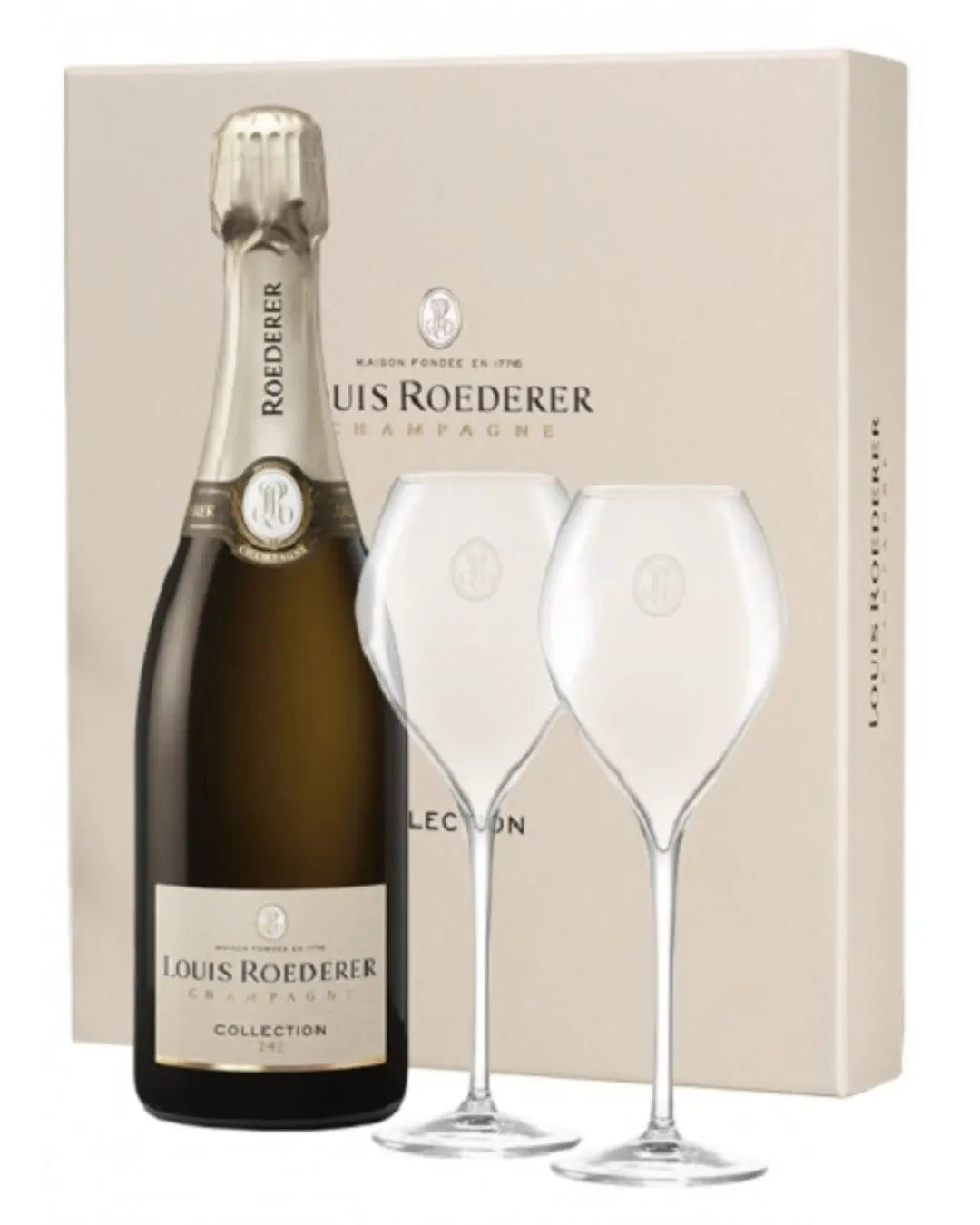 Louis Roederer Collection 243 Brut Champagne Jamesse Flutes Gift Set, 75 cl Champagne & Sparkling