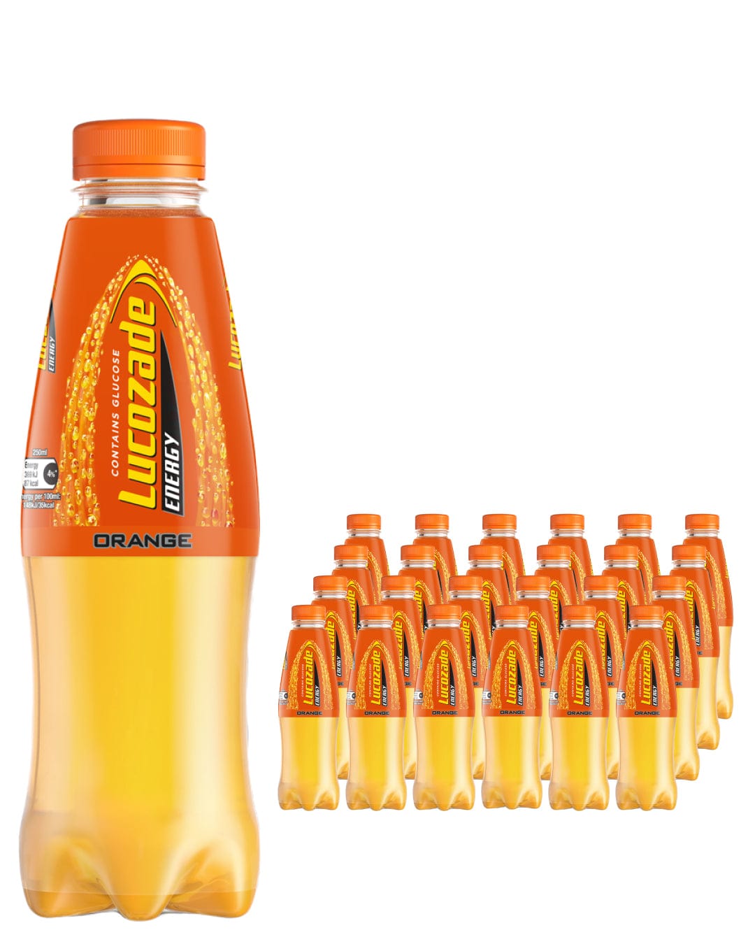 Lucozade Energy Drink Orange Multipack, 24 x 380 ml Soft Drinks & Mixers