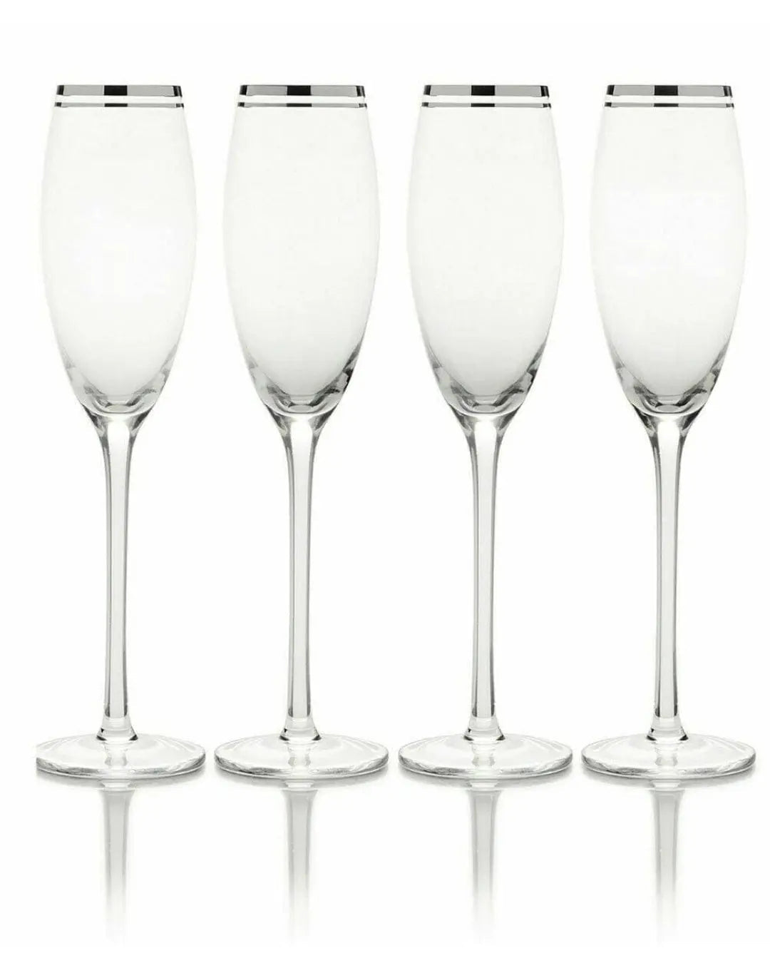 Mikasa Haley Platinum Pack Of 4 Champagne Flute Glasses Tableware 885991168034