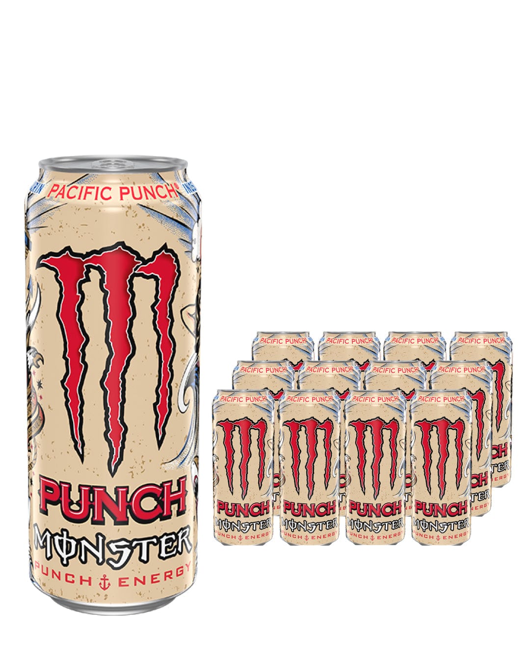 Monster Juiced Pacific Punch Energy Drink Can Multipack, 12 x 500 ml Soft Drinks & Mixers