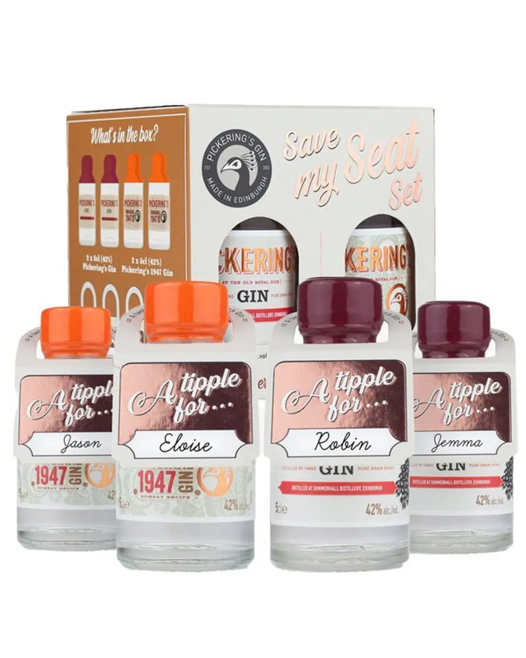 Pickering's Festive Save My Seat Gin Miniature Set, 4 x 5 cl Spirit Miniatures