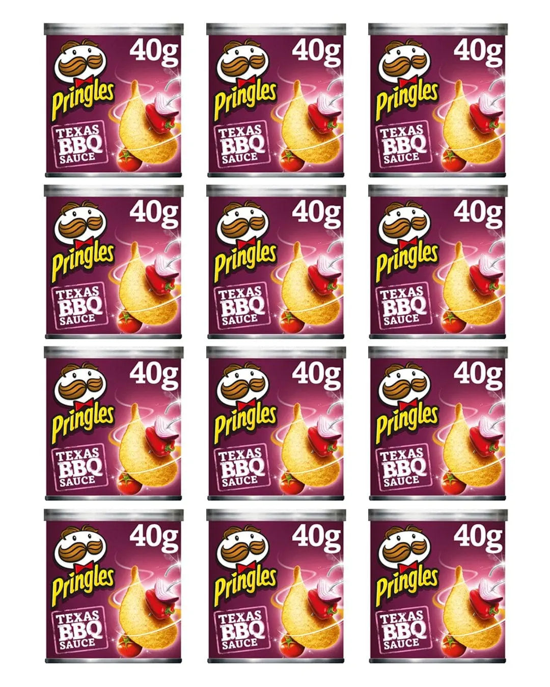Pringles Texas BBQ Sauce Tub Multipack, 12 x 40 g Snacks