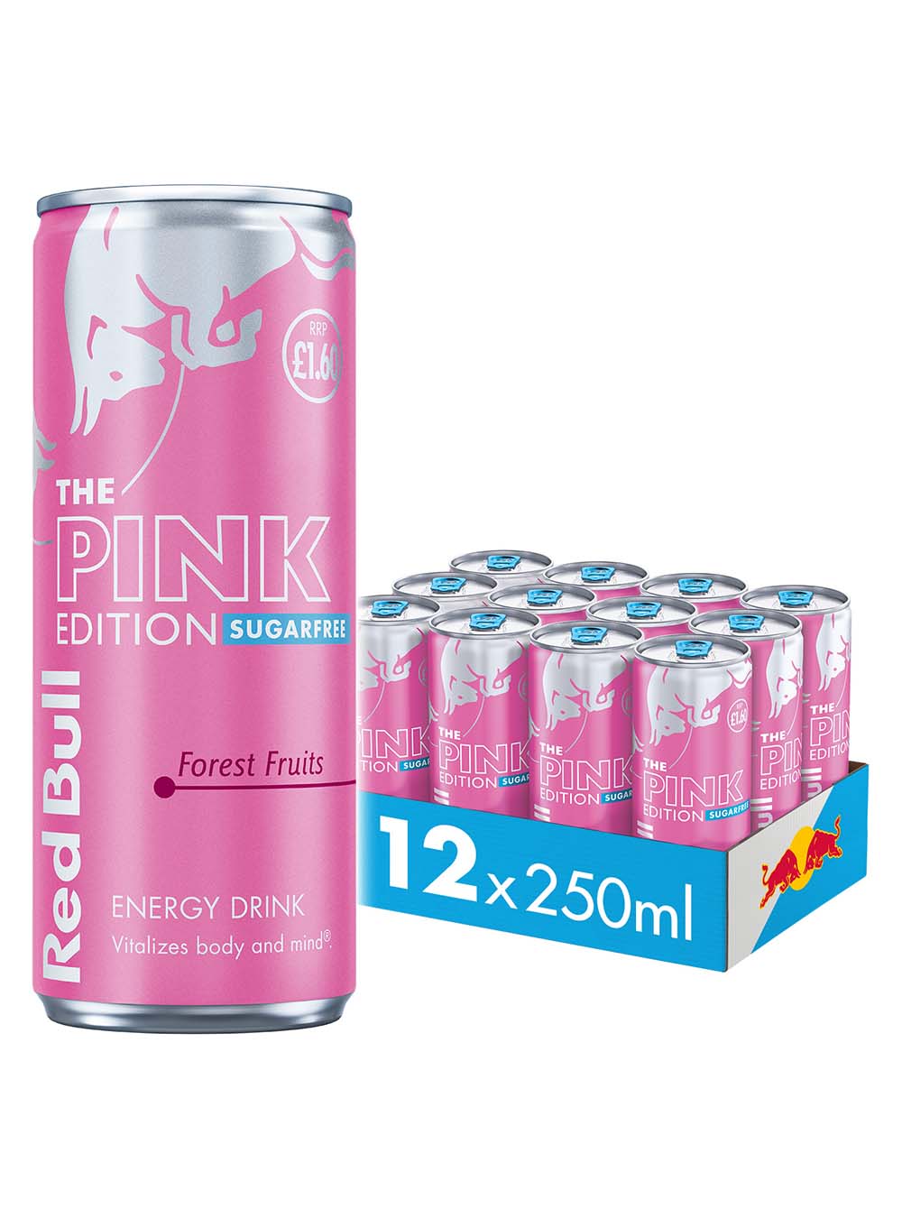 Red Bull The Pink Edition - Forest Fruits Sugar Free Energy Drink Price Marked Multipack, 12 x 250 ml Soft Drinks & Mixers 9002490280314