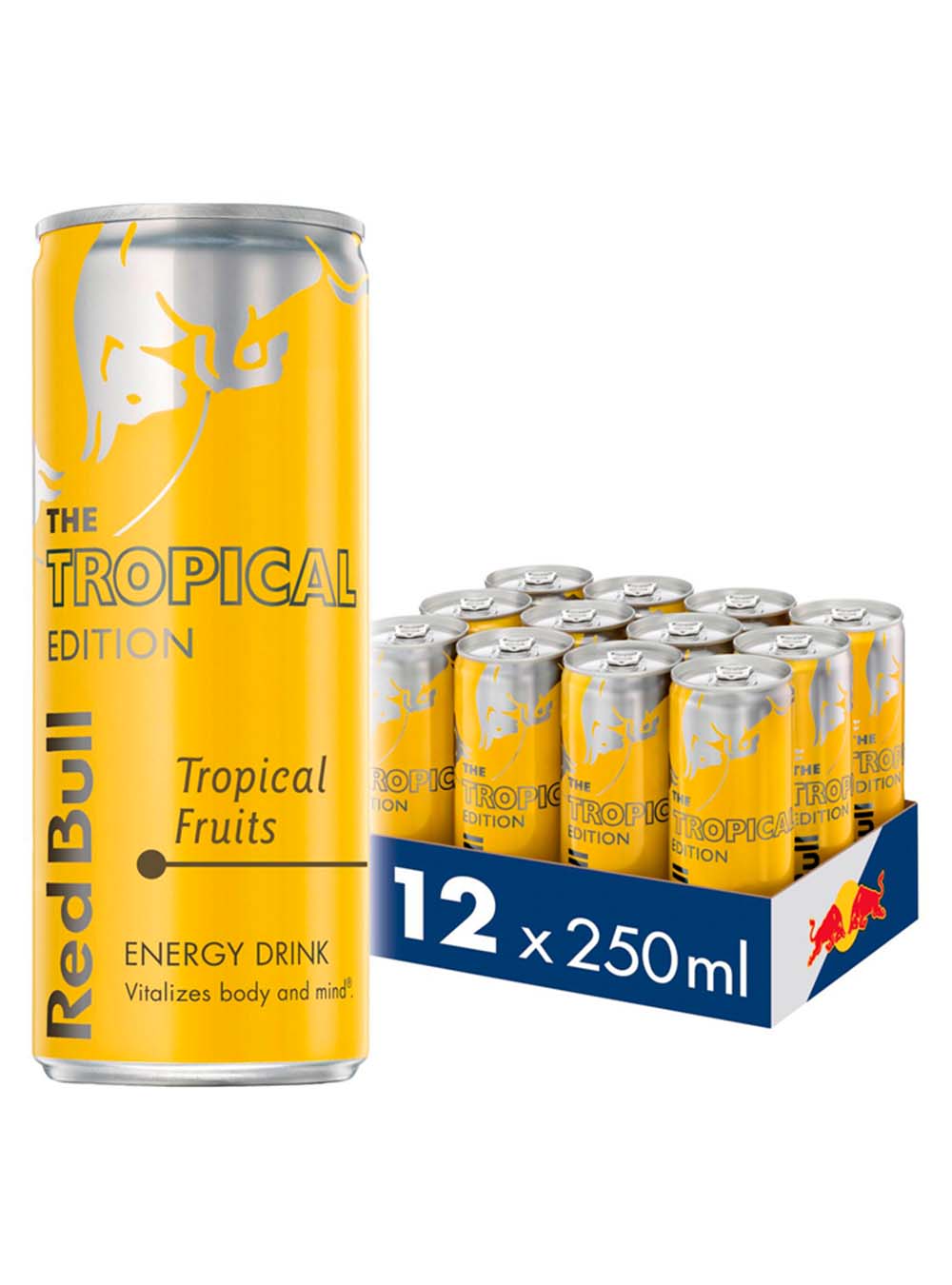 Red Bull The Tropical Edition Energy Drink Multipack, 12 x 250 ml Soft Drinks & Mixers 9002490227654