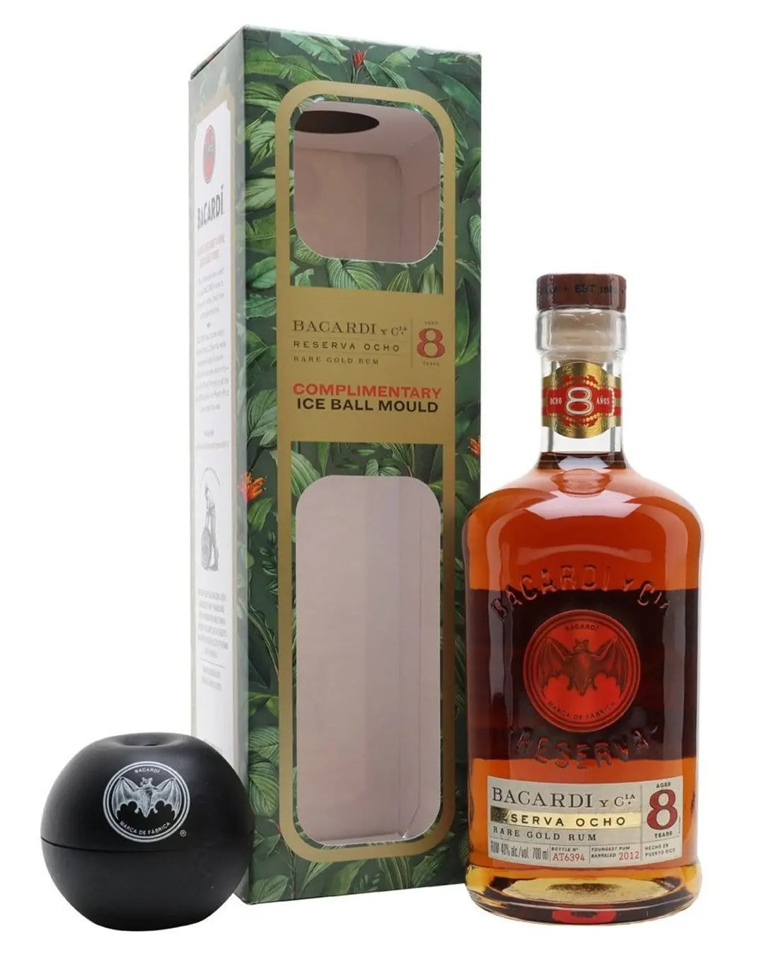 Bacardi 8 Year Old Carta Ocho Ice Ball Gift Set, 70 cl Rum 7610113013533
