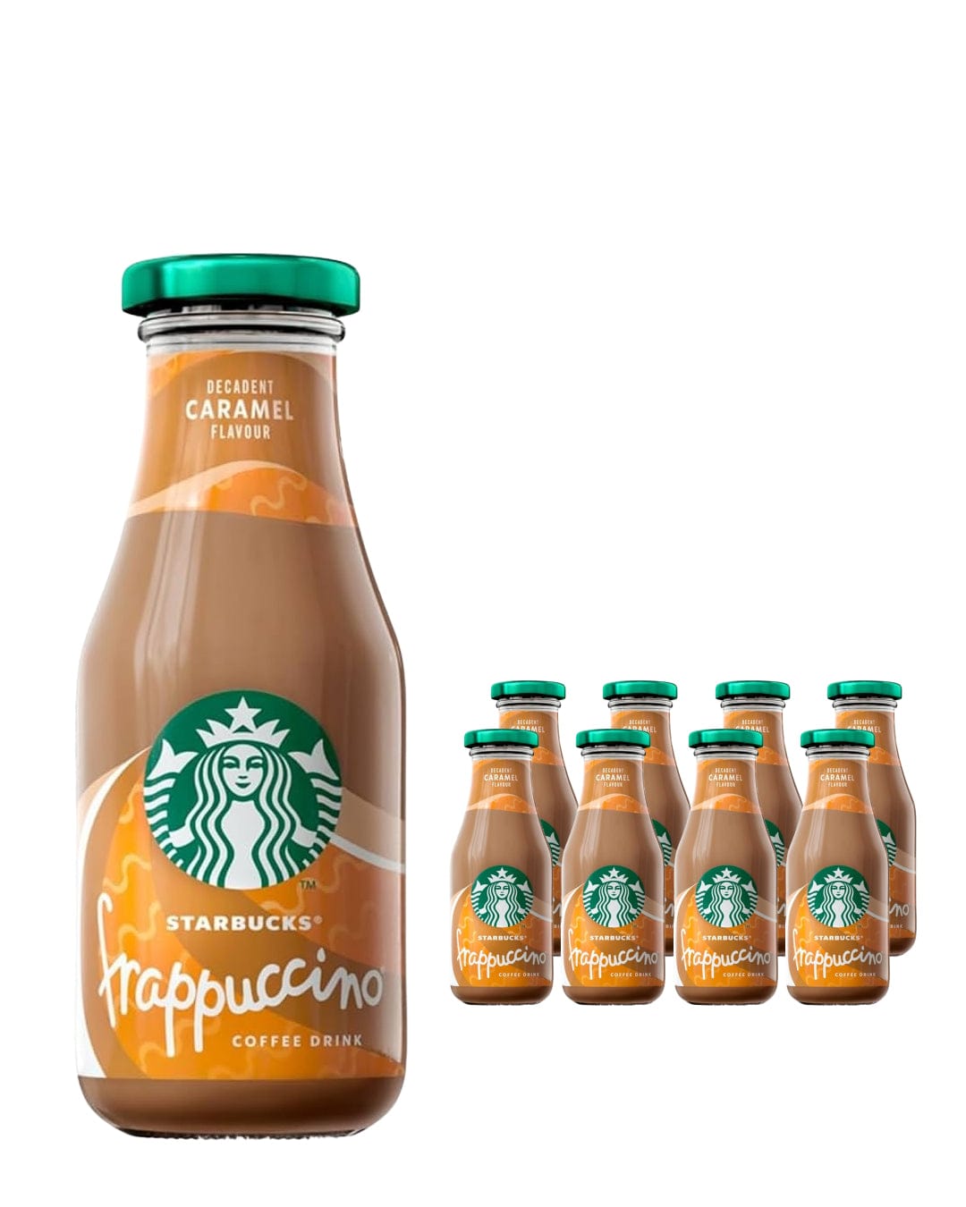 Starbucks Frappuccino Caramel Flavoured Milk Glass Bottle Iced Coffee Multipack, 8 x 250 ml spirits