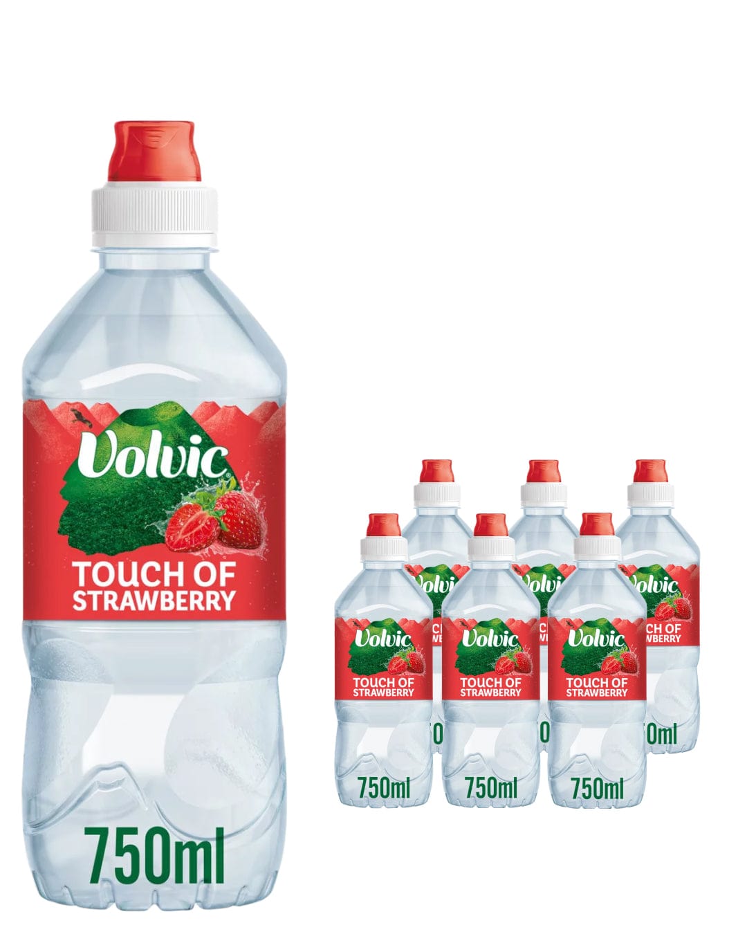 Volvic Touch of Fruit Strawberry Flavoured Water Multipack, 6 x 750 ml Water