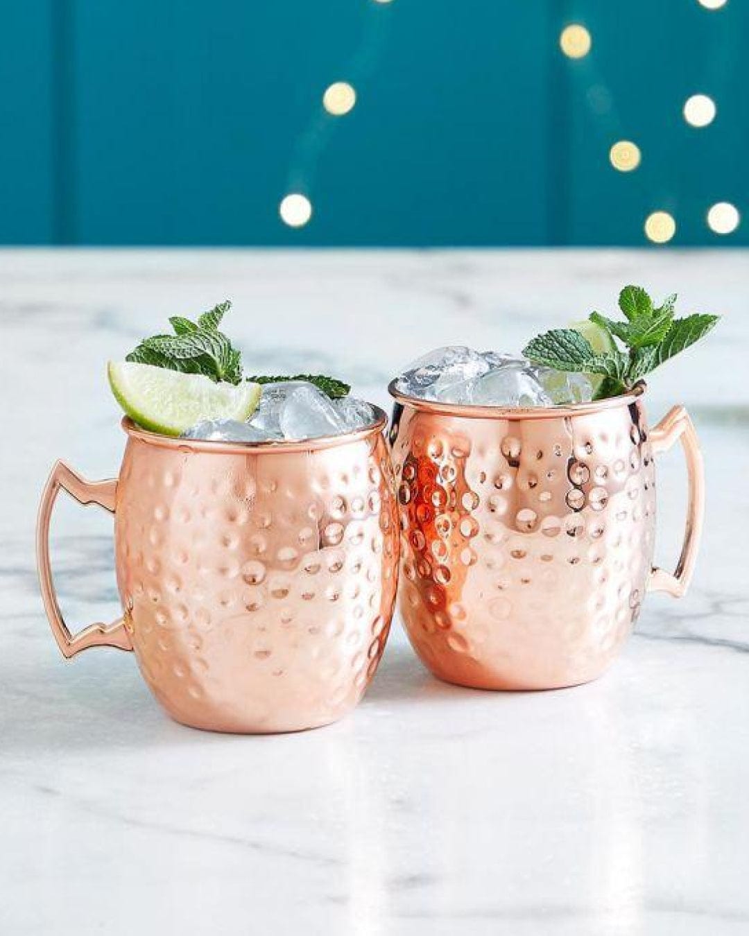 VonShef 2 Piece Hammered Copper Moscow Mule Set Tableware 5056115717819