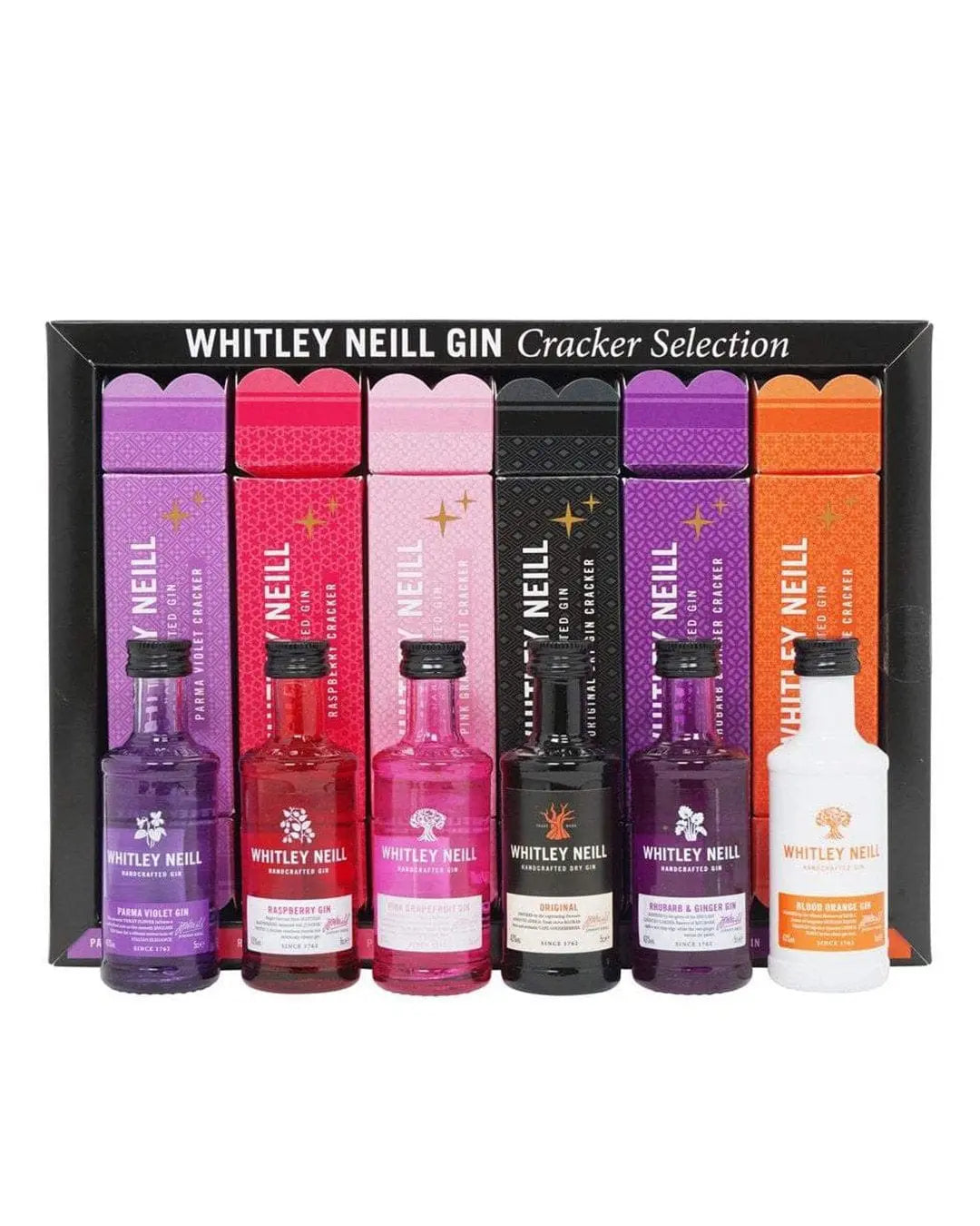 Whitley Neill Gin Christmas Cracker Set, 6 x 5 cl Spirit Miniatures