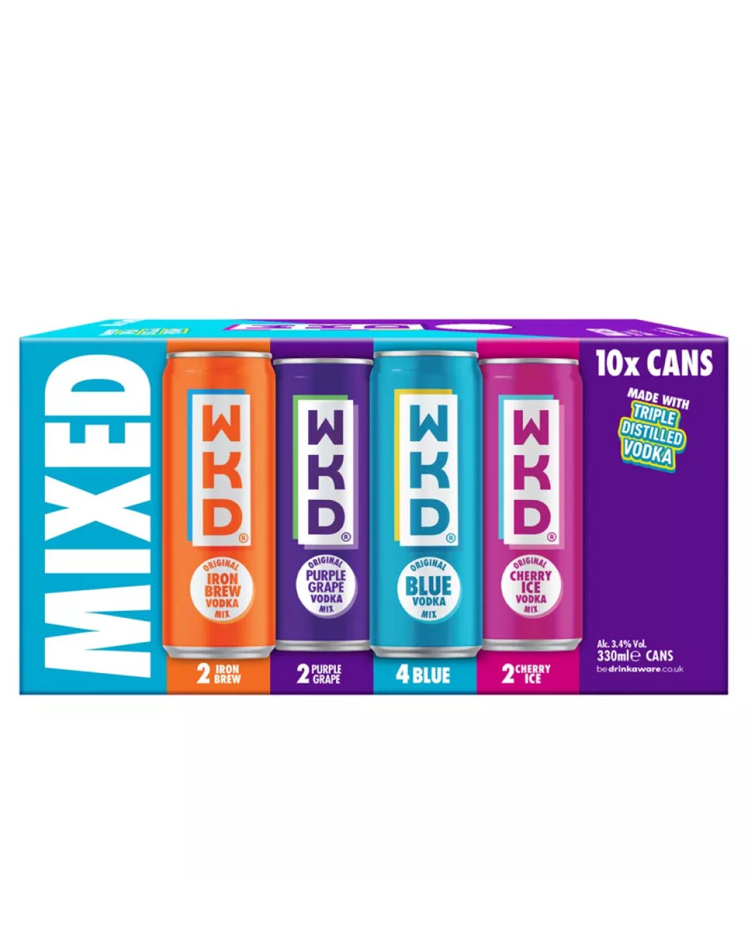 WKD Mixed Premixed Cocktail Multipack, 10 x 330 ml spirits