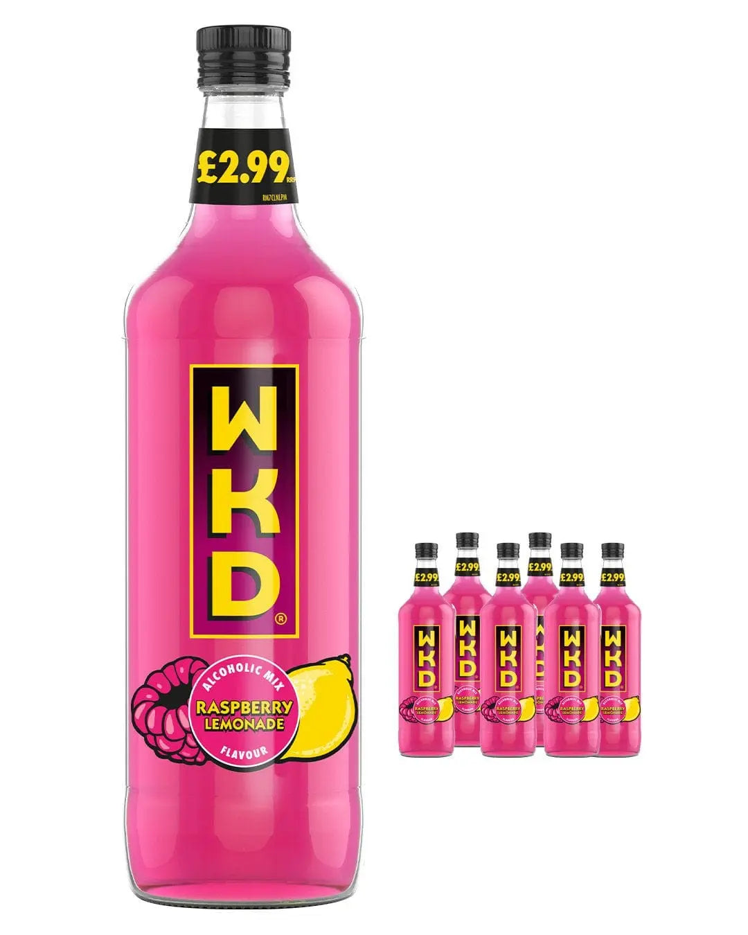 WKD Raspberry Lemonade Premixed Multipack, 6 x 70 cl Ready Made Cocktails