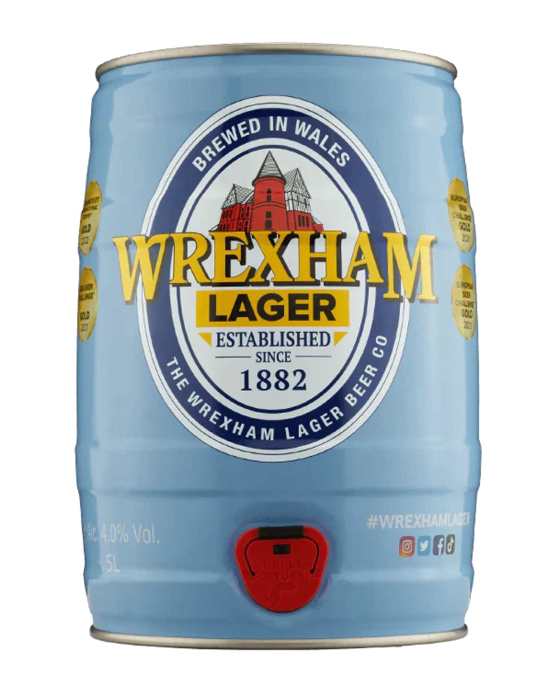 Wrexham Lager Mini Keg, 5 L Beer