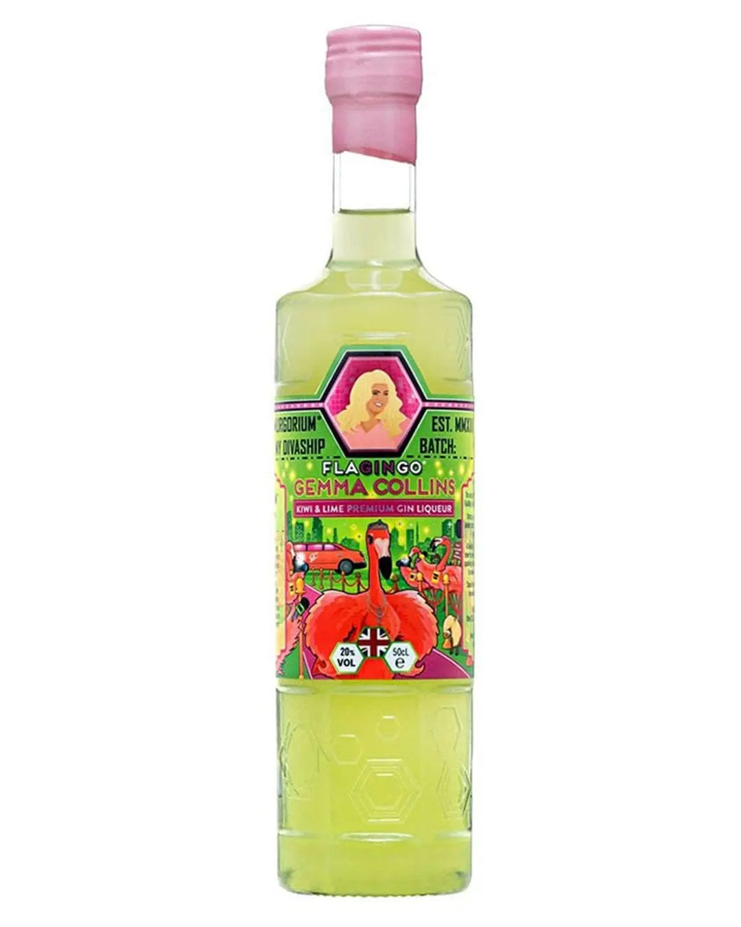 Zymurgorium Gemma Collins Flagingo Kiwi & Lime Gin Liqueur, 50 cl Gin 5060464800900