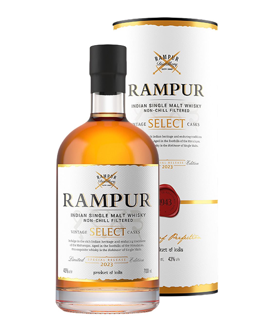 Rampur Vintage Select Cask Single Malt Whisky, 70 cl