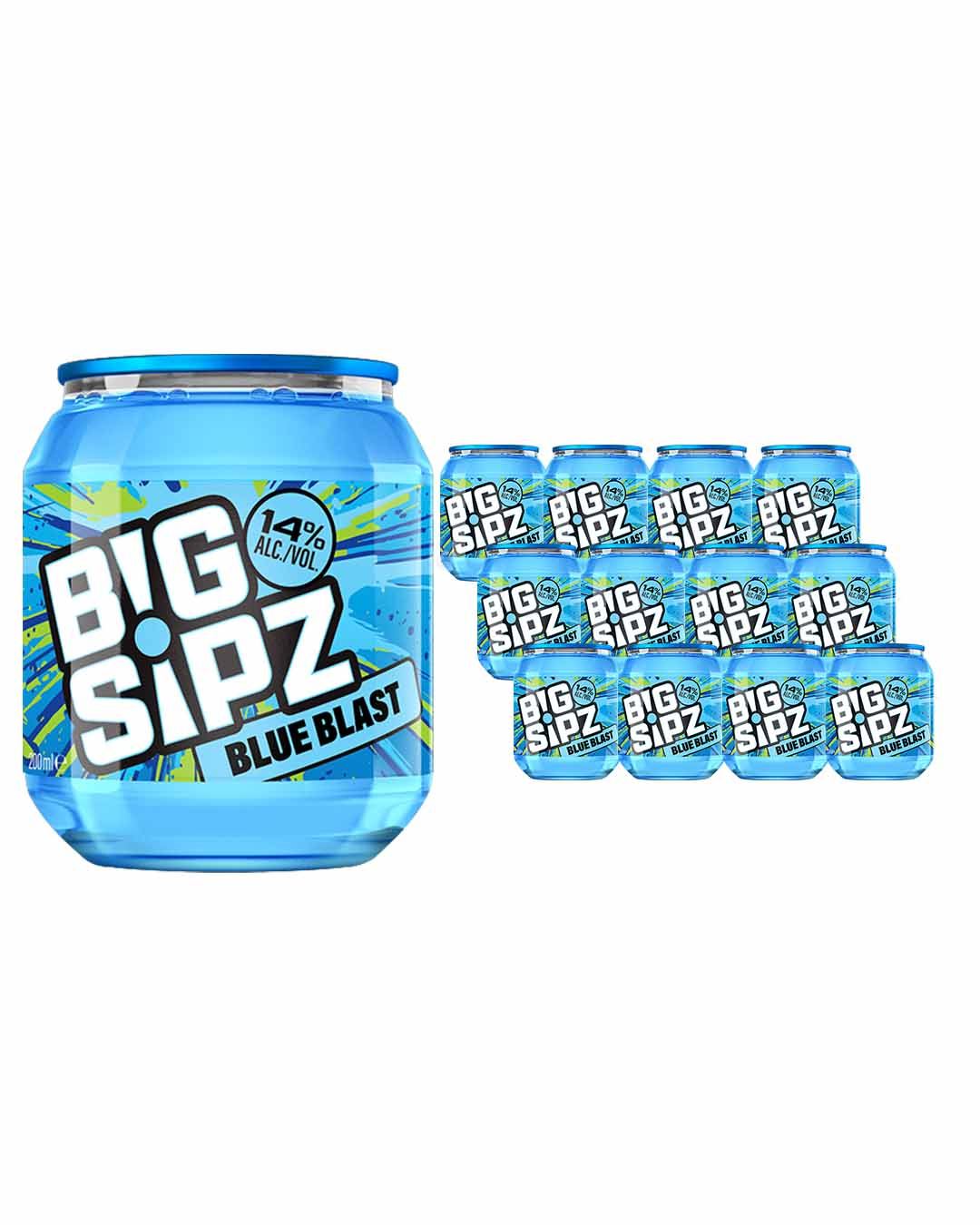 Big Sipz Blue Blast Cocktail Multipack, 12 x 200 ml