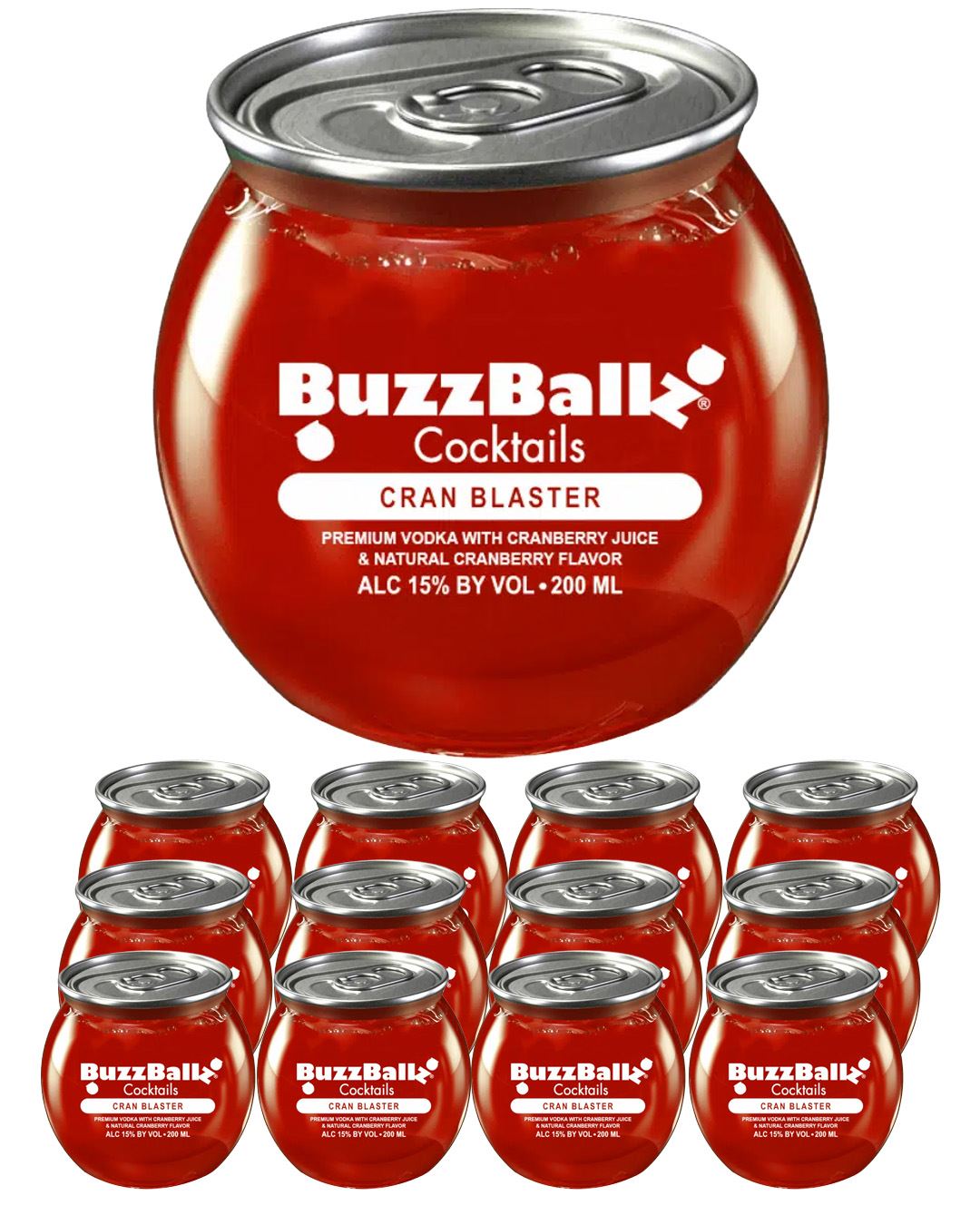 BuzzBallz Cran Blaster Cocktail Multipack, 12 x 200 ml