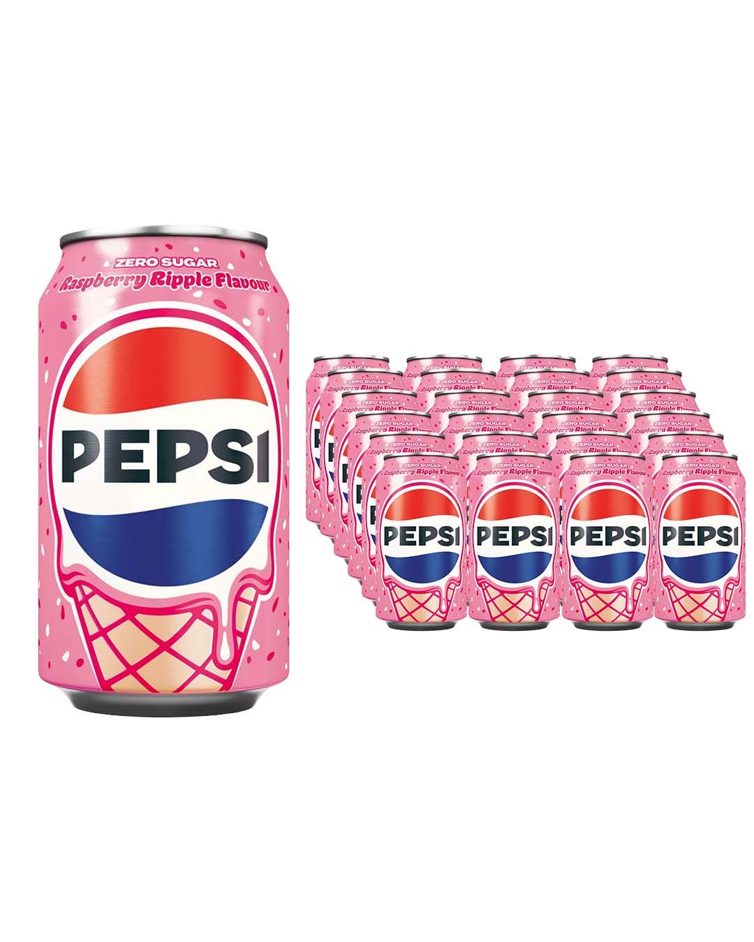 Pepsi Raspberry Ripple Zero Sugar Cola Can Multipack, 24 x 330 ml