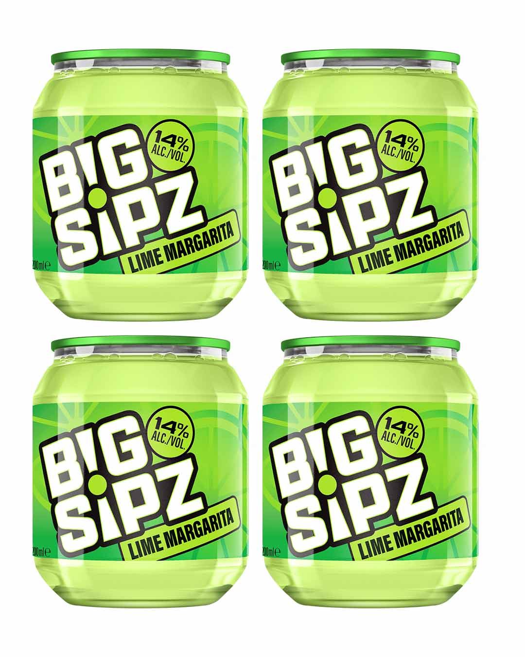 Big Sipz Lime Margarita Cocktail Multipack, 4 x 200 ml