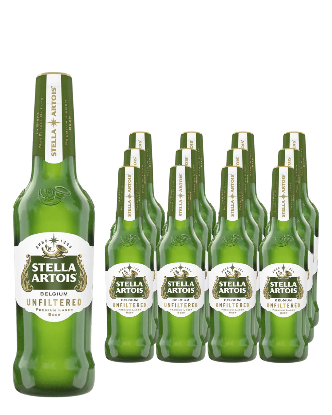 Stella Artois Premium Unfiltered Lager Beer Multipack, 12 x 330 ml