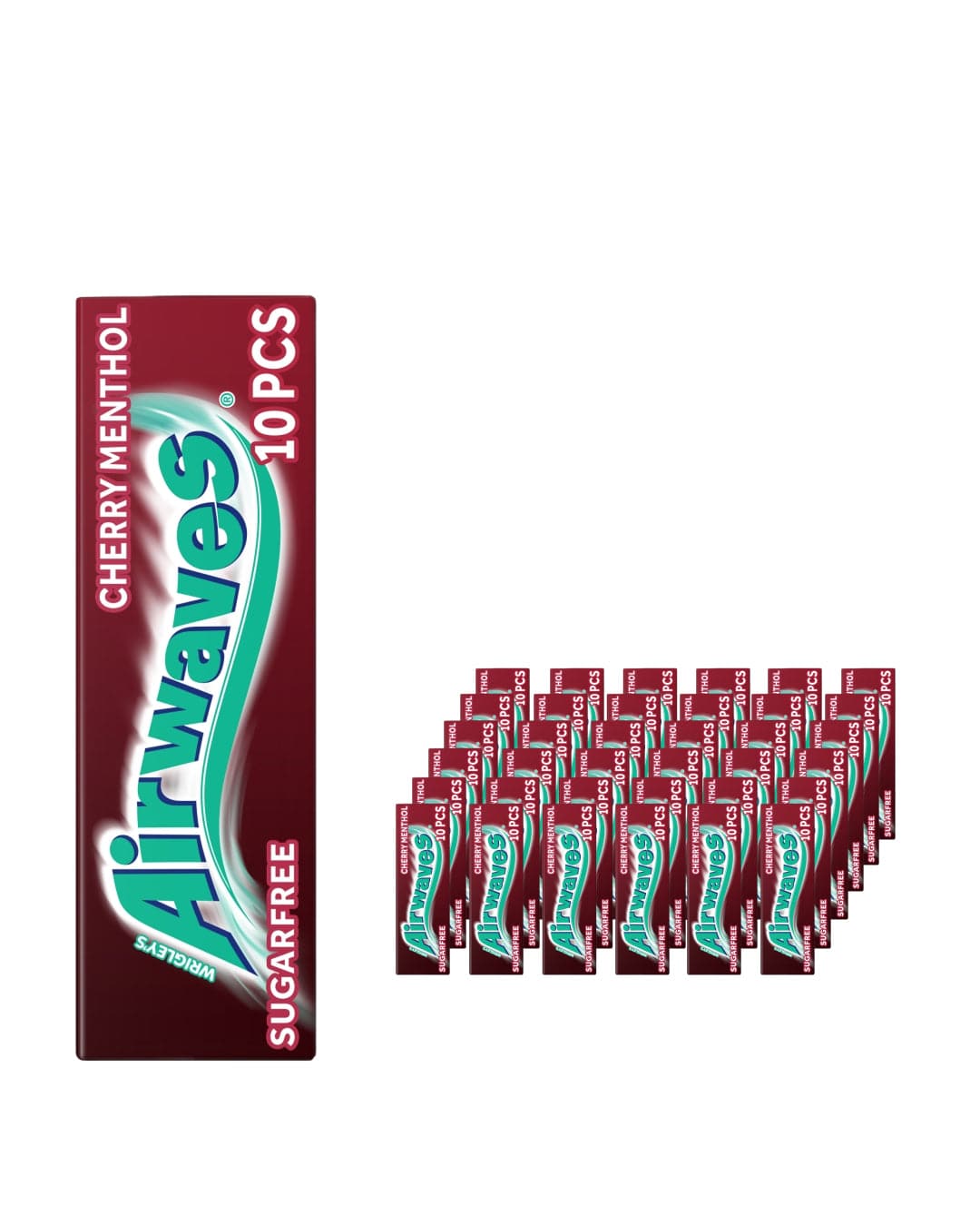 Airwaves Cherry Menthol Flavour Sugar Free Chewing Gum Multipack, 36 x 10 pcs Chewing Gum